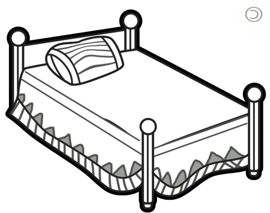 bed clipart black and white