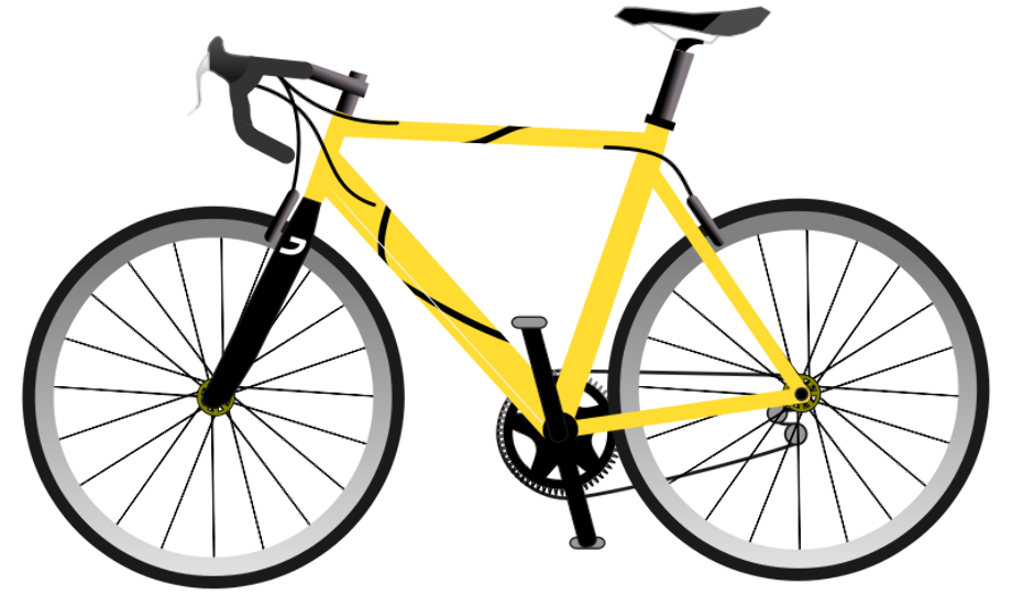 bicycle clipart yellow