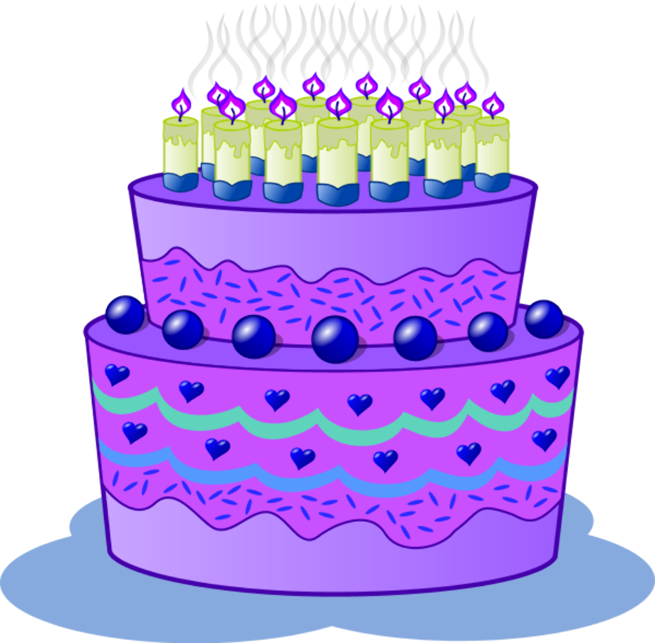 birthday cake clipart purple