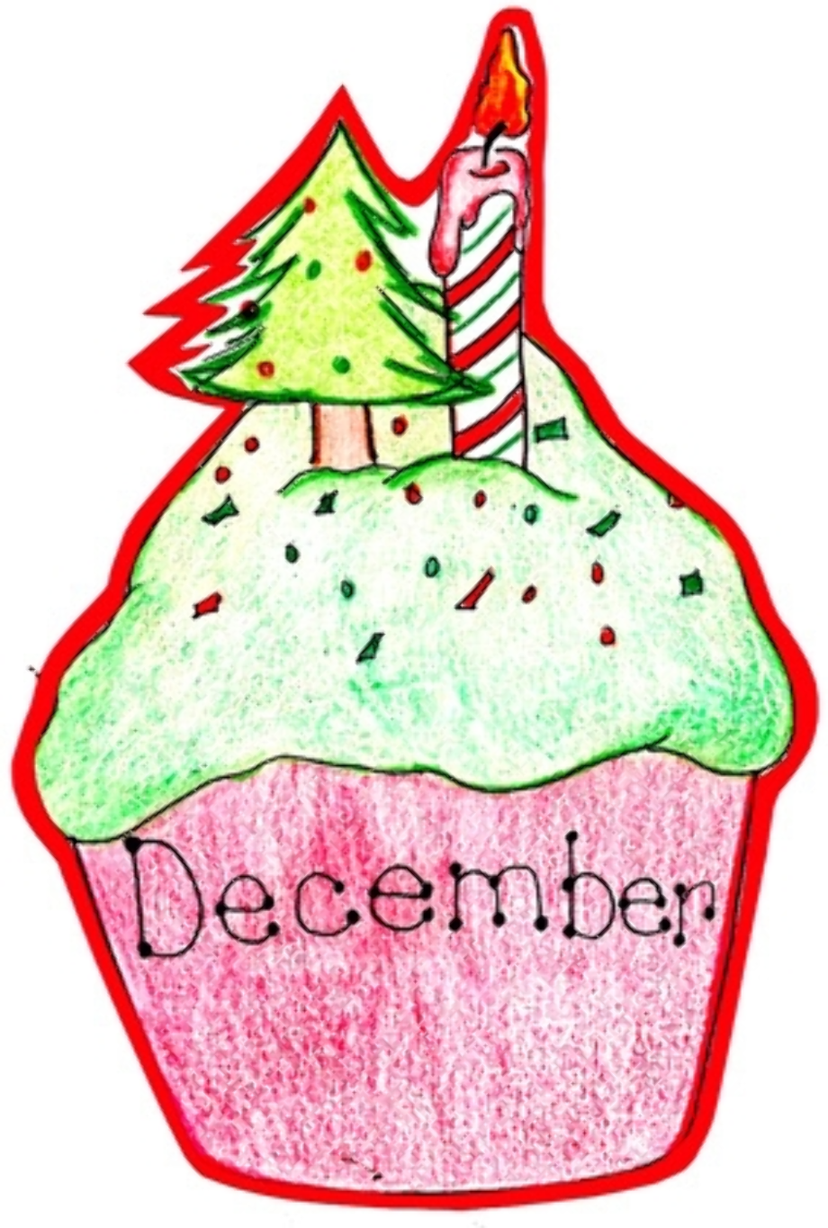 december clipart cupcake