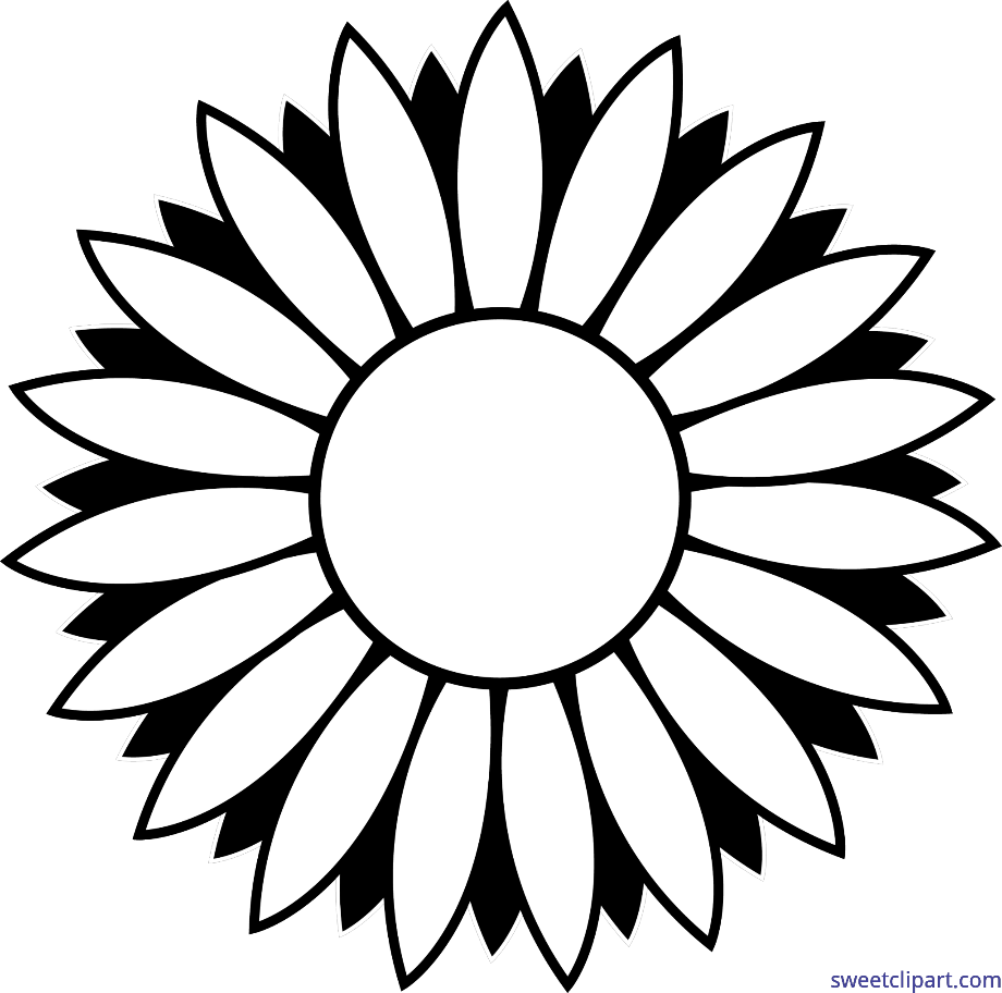 Download Download High Quality black and white clipart sunflower ...