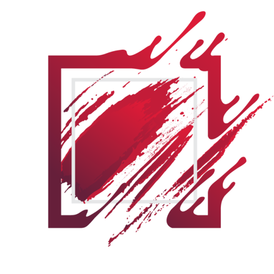 Blood splatter transparent banner. Paint brush frame background