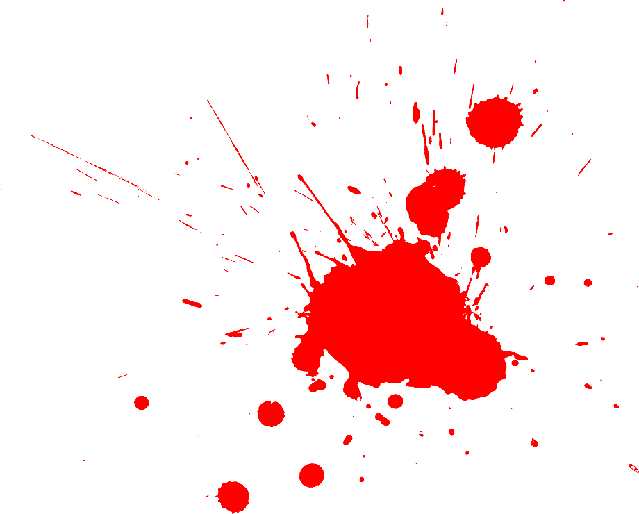 blood splatter transparent bright red