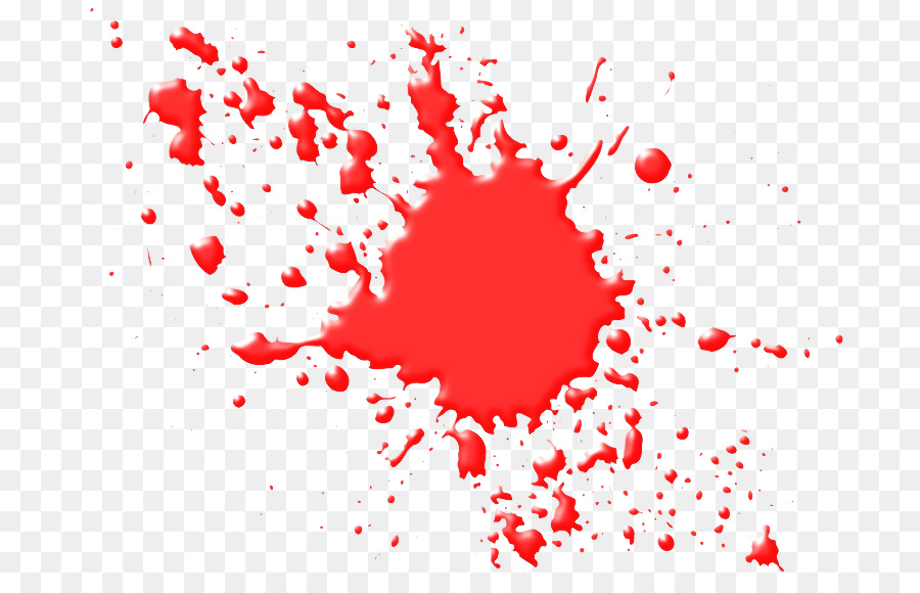 blood splatter transparent bright red