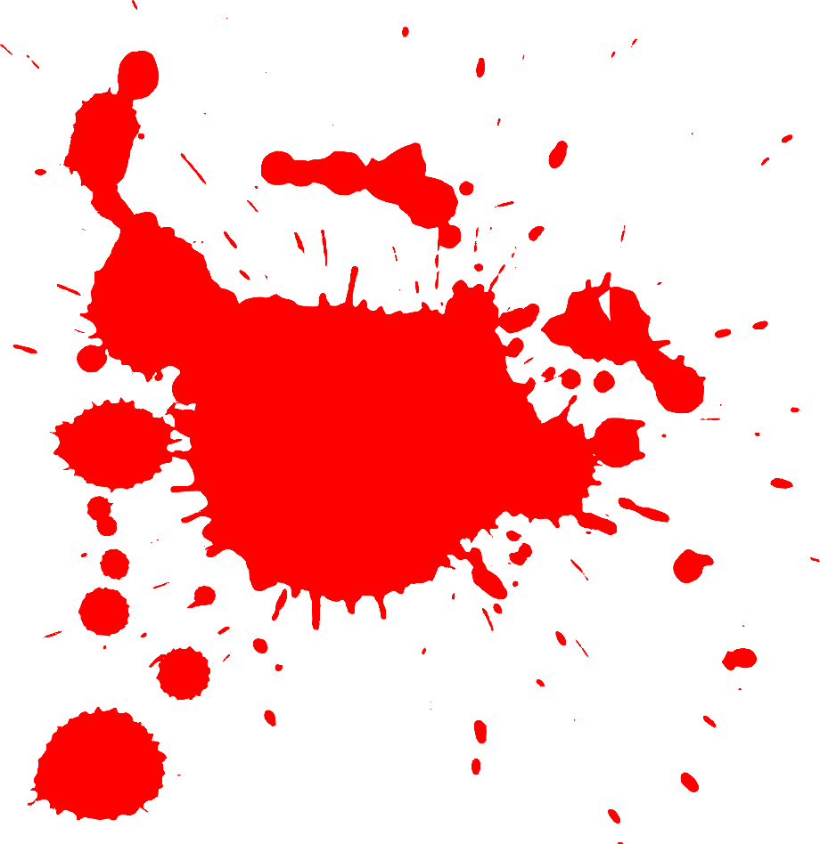 blood splatter transparent bright red