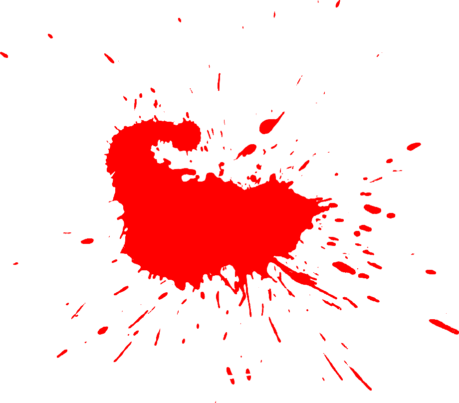 blood splatter transparent cross