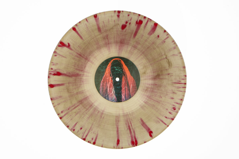 Blood splatter transparent dripping eye. Earth air fire water