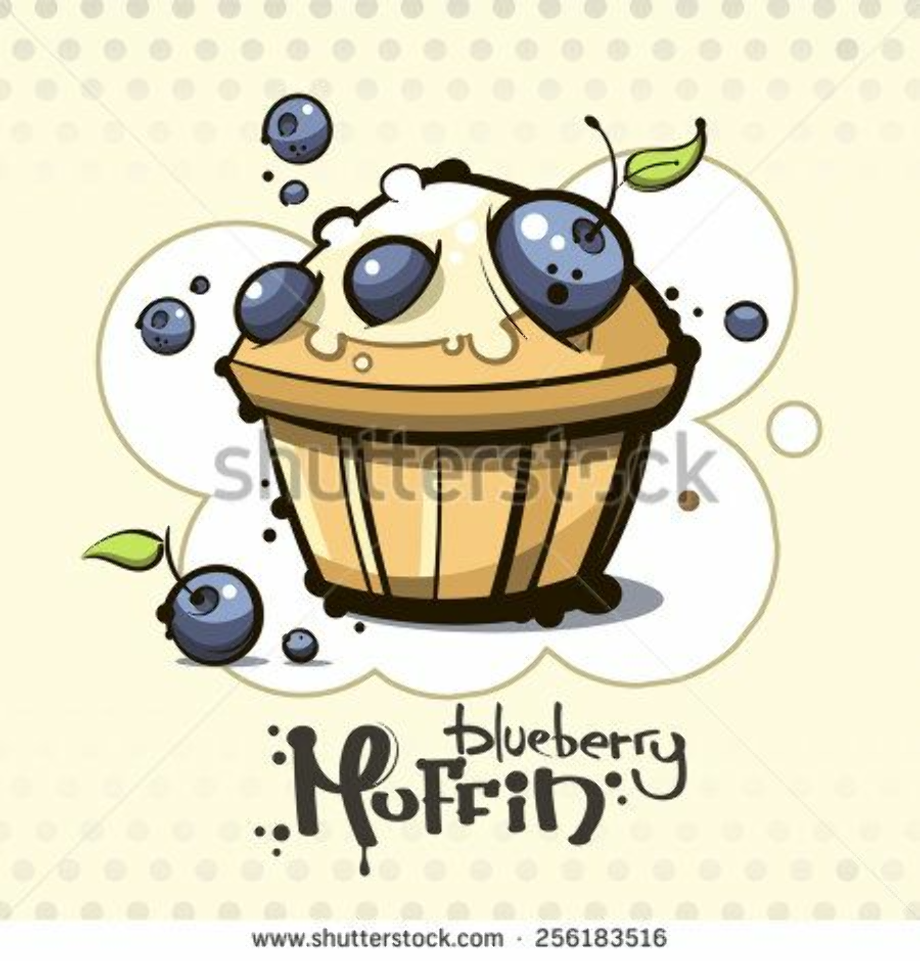 Blueberry clipart shutterstock. Vector muffin cartoon symbol