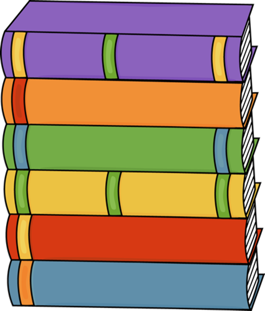 clip art multiple stacks of books