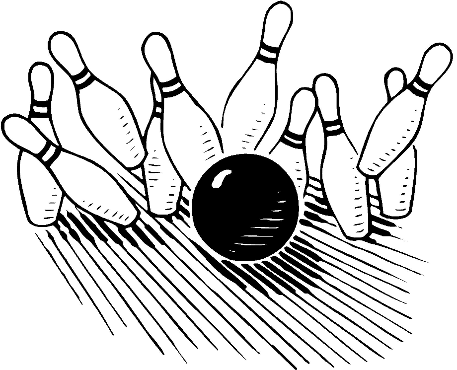 bowling clipart retro