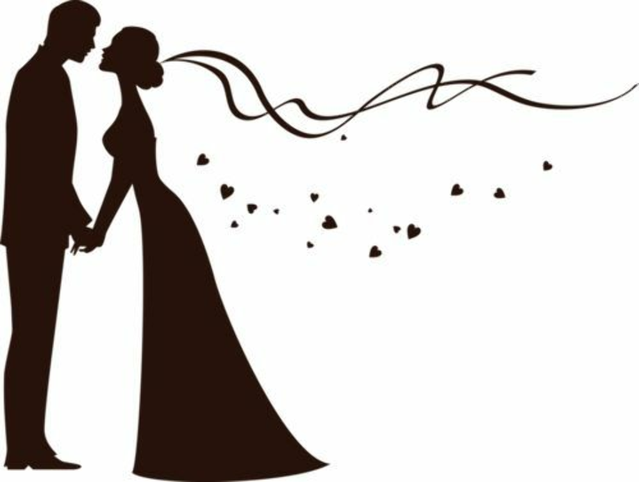 bride and groom clipart purple