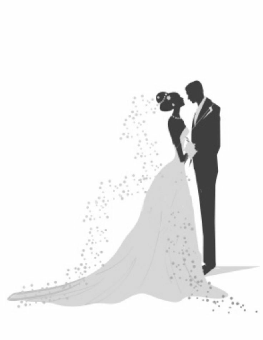 bride and groom clipart elegant