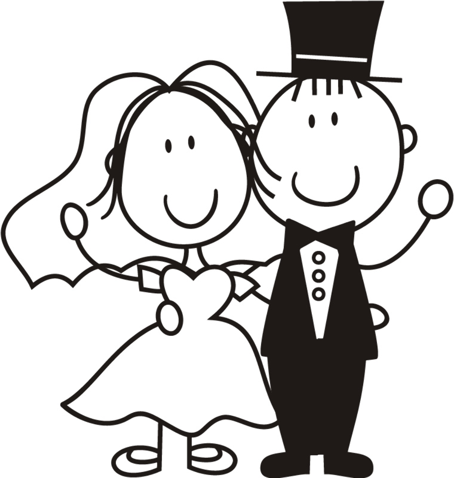 bride and groom clipart vector