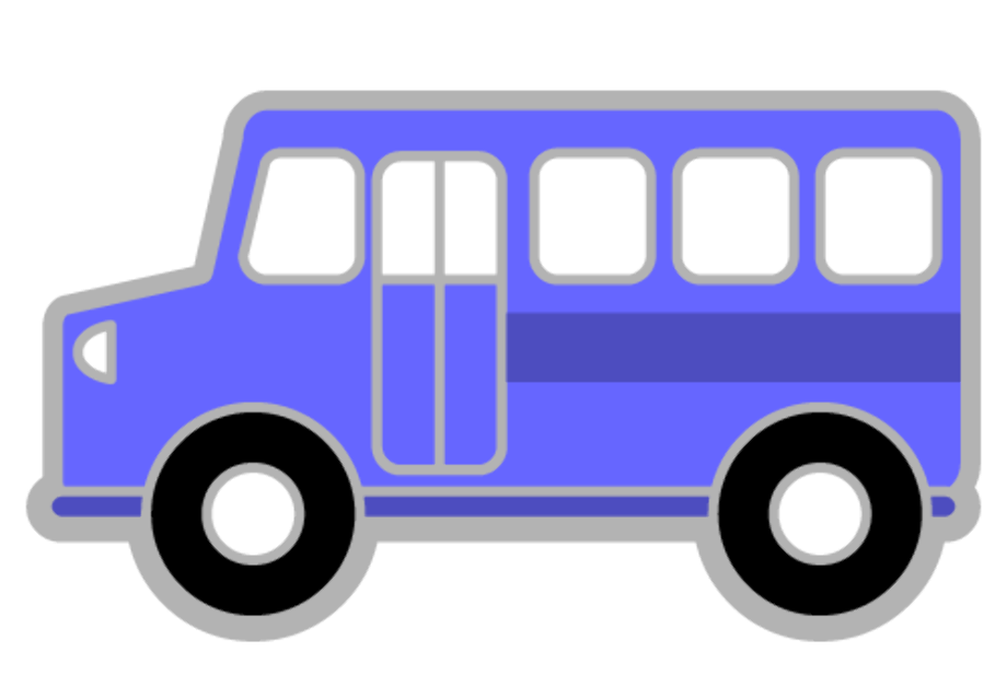 bus clipart blue