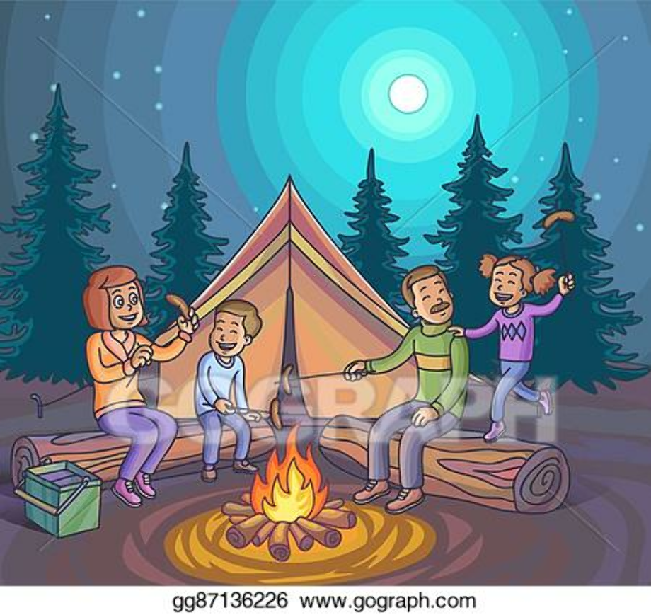 camping clip art night