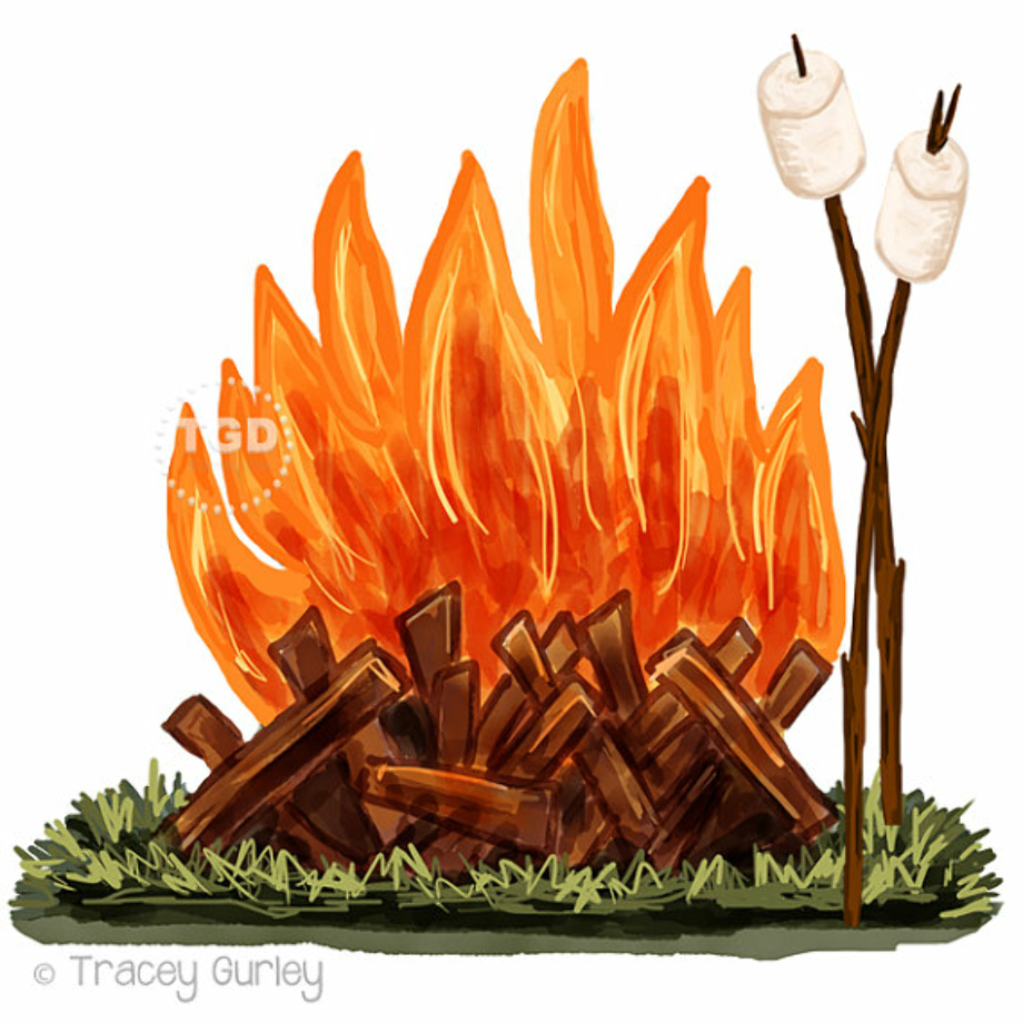 campfire clipart roasting marshmallow