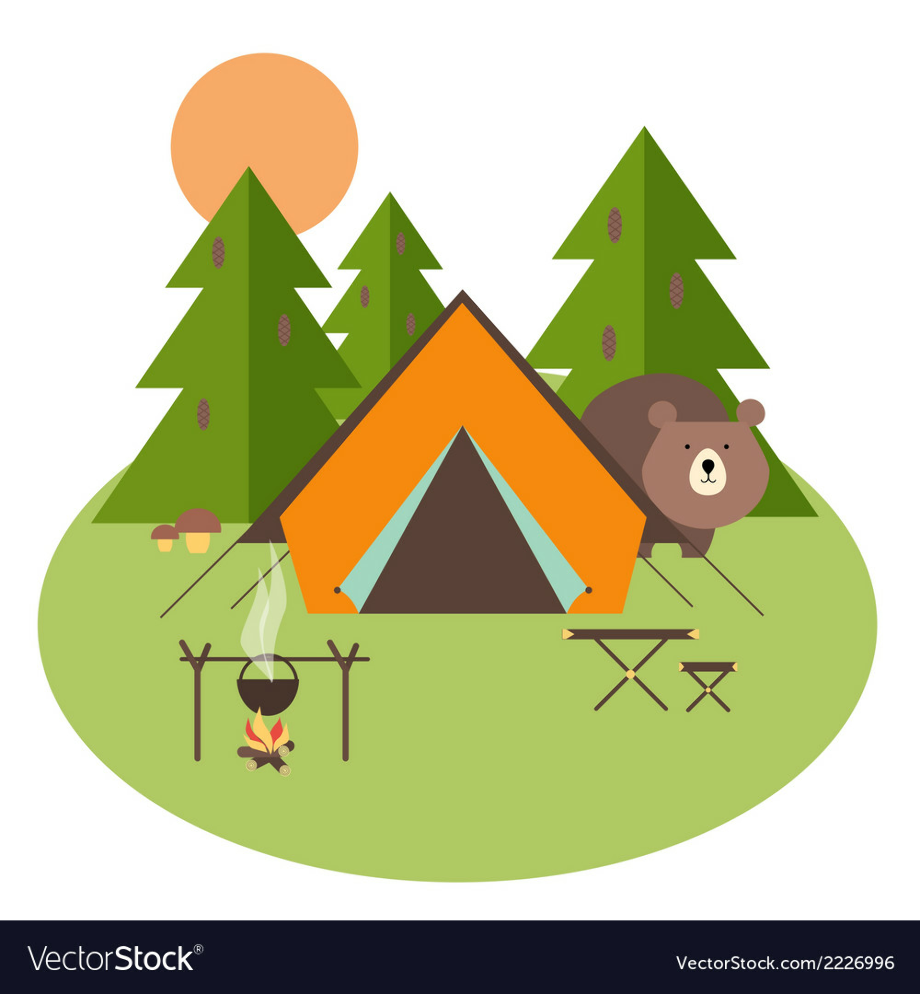 Camping clip art vector.