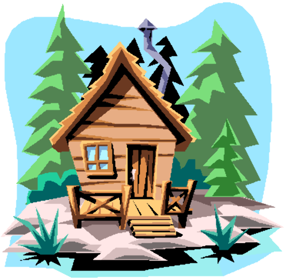 camping clipart cabin