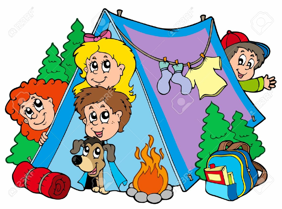 camping clipart kid