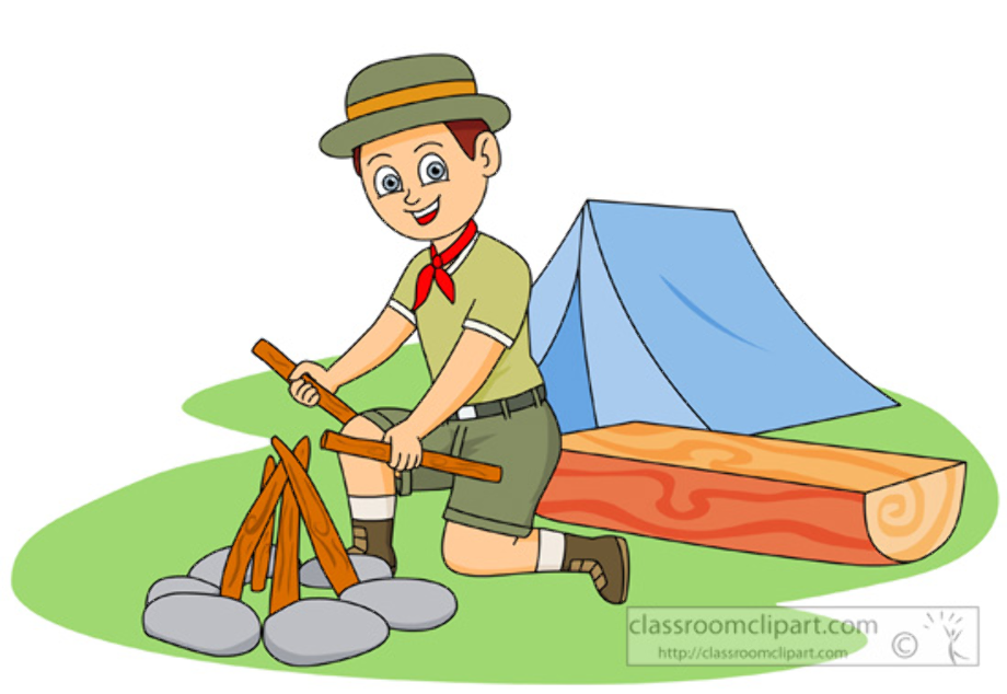 camping clipart boy