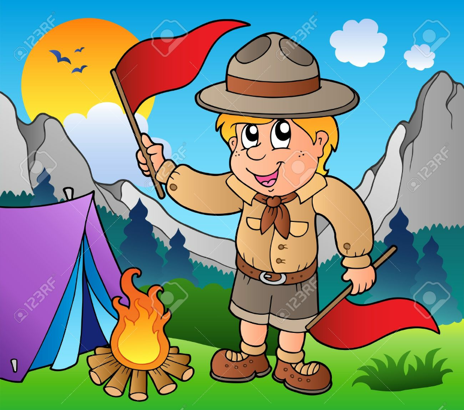 camping clipart scout