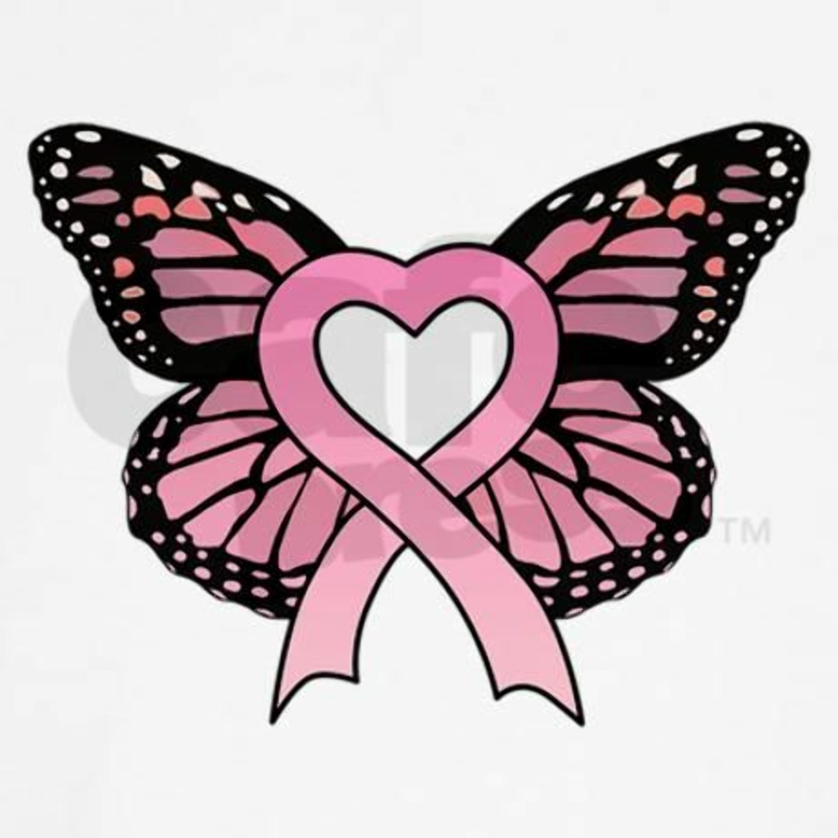cancer ribbon clipart butterfly