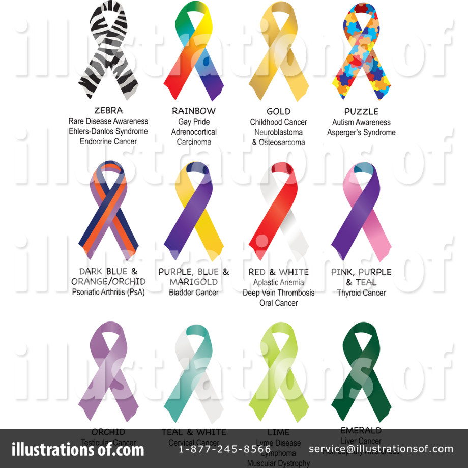 cancer ribbon clipart rainbow