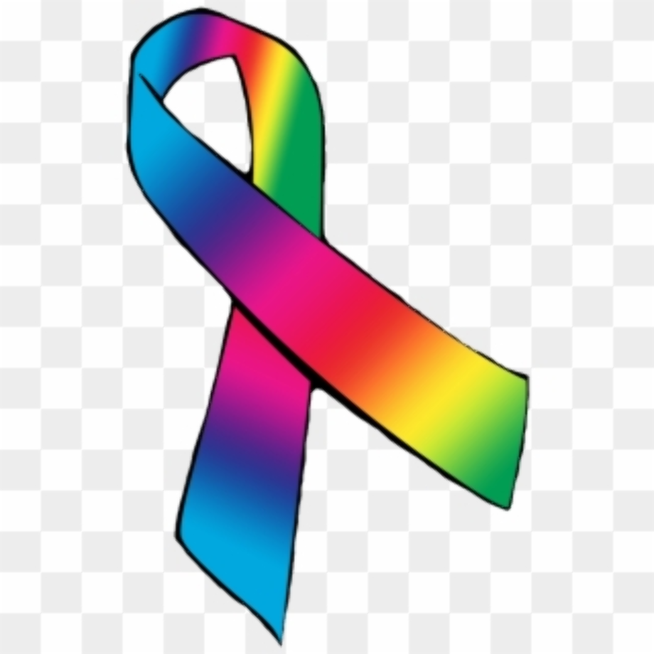 cancer ribbon clipart rainbow