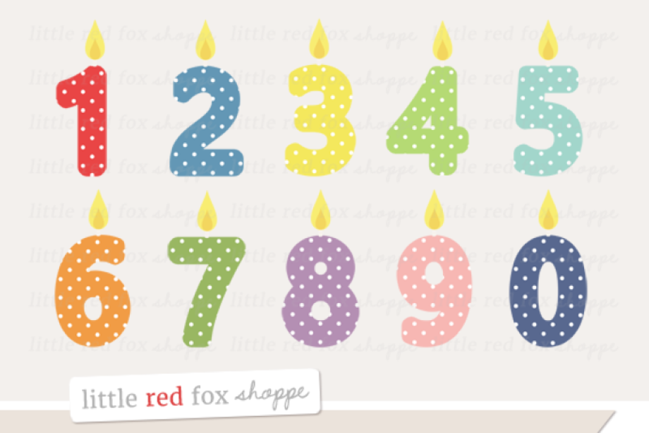 candle clipart number