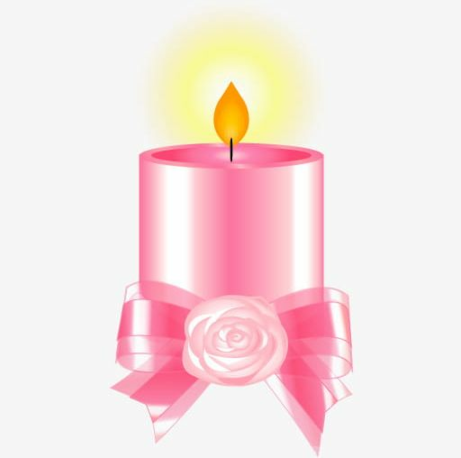 candle clipart pink
