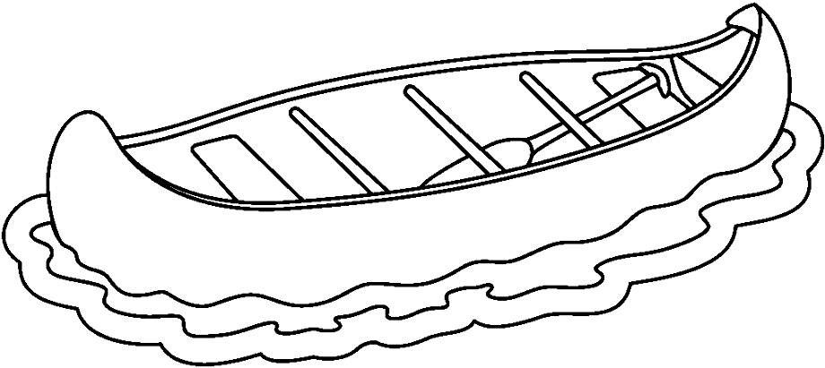 canoe clipart coloring