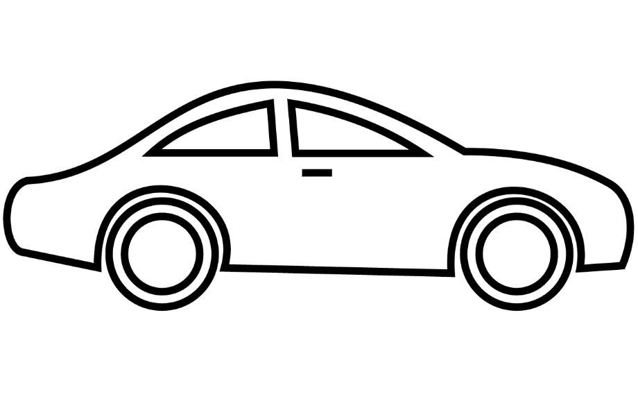 clipart car black and white