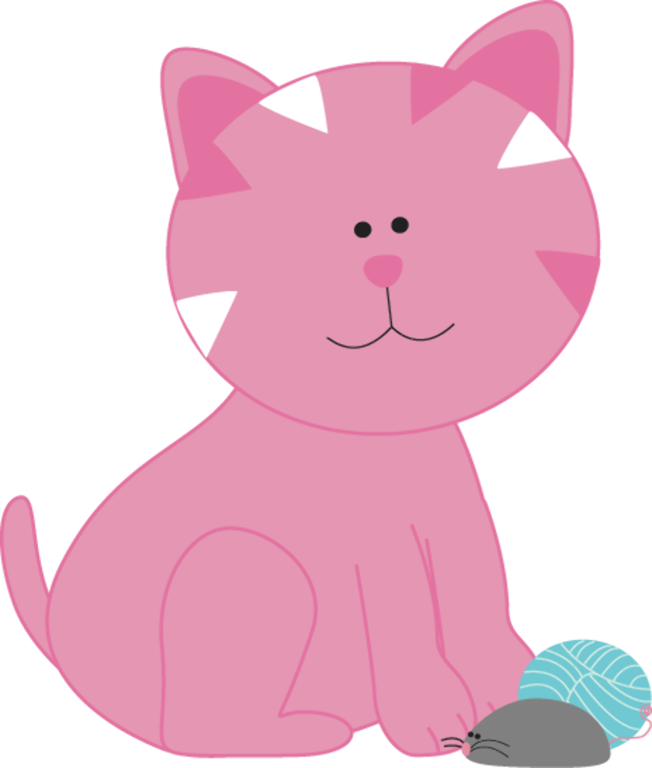 clipart cat pink