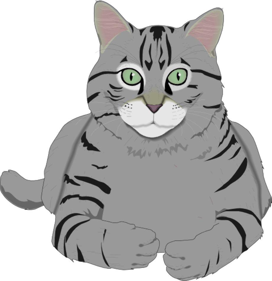 clipart cat gray