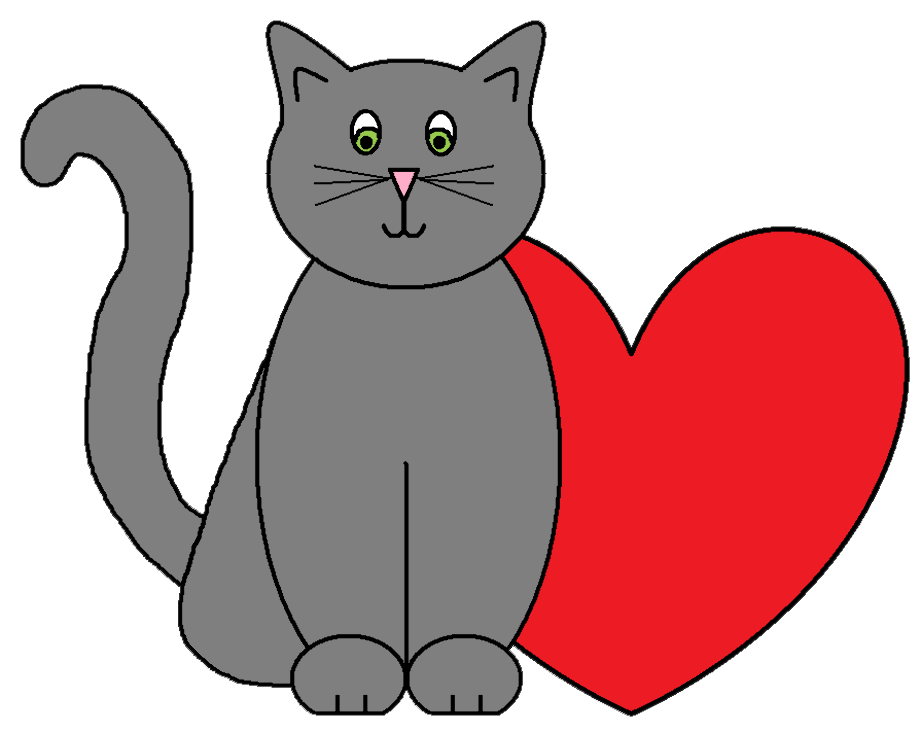 valentine clip art cat