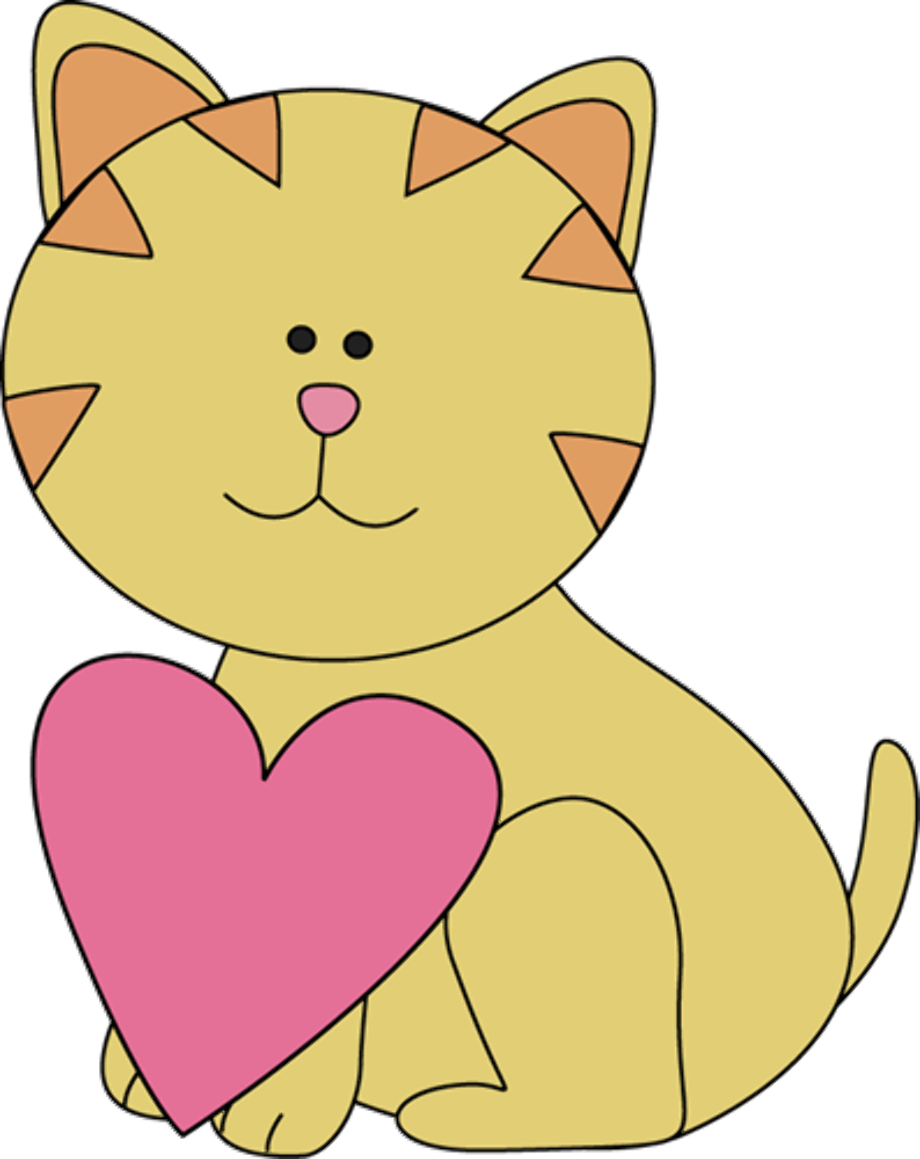 Cat clipart valentines day