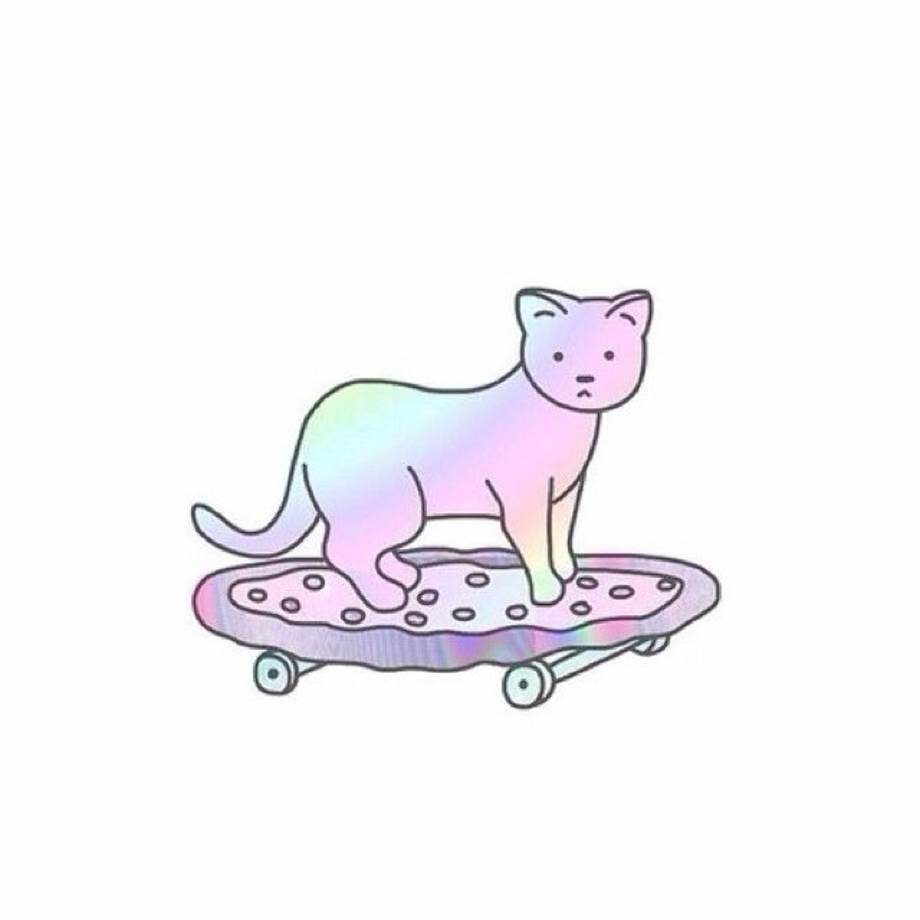 cat transparent pastel