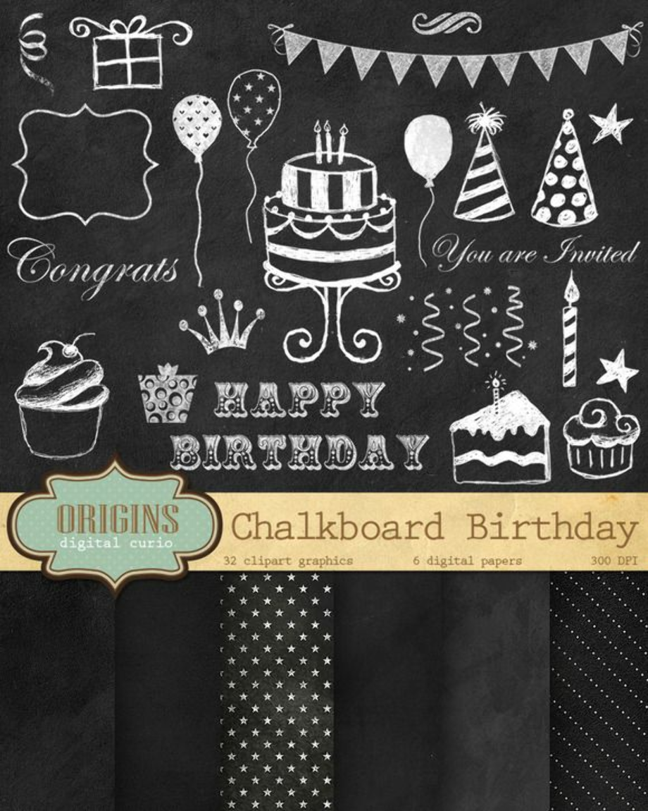 chalkboard clipart birthday