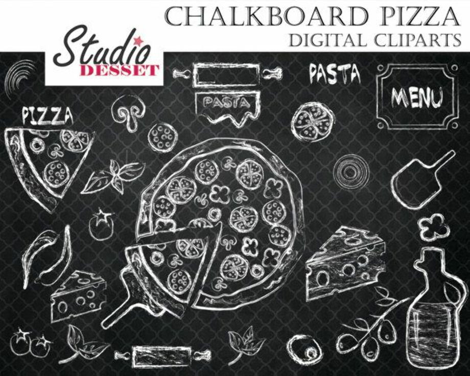 chalkboard clipart pizza
