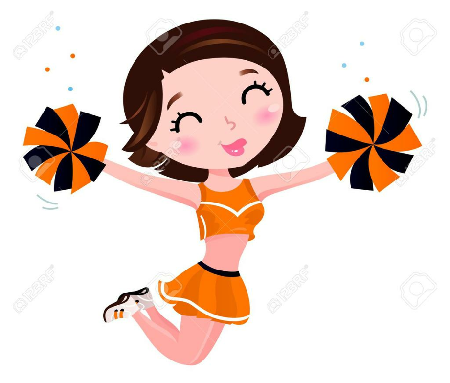 cheerleading clipart orange