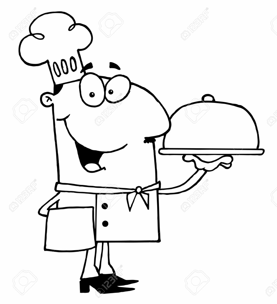 chef clipart outline