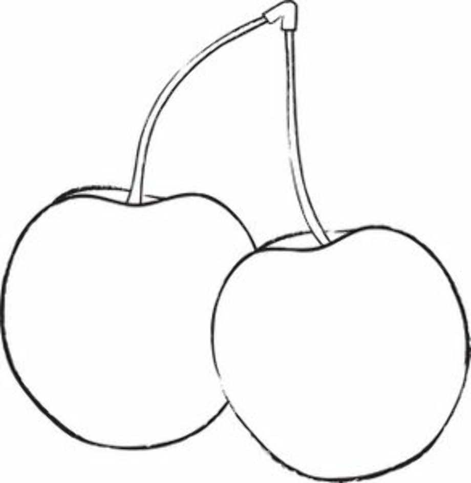 cherry clipart coloring