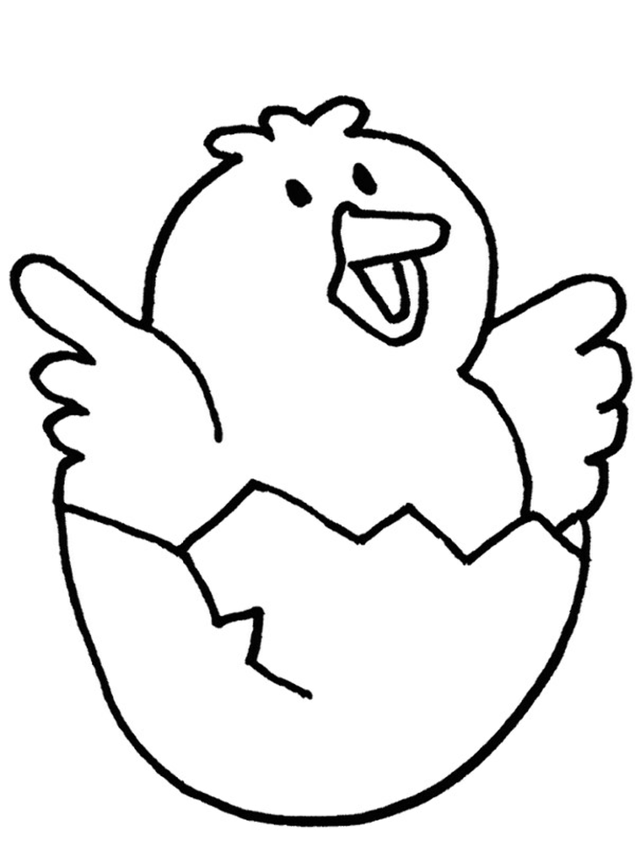 chicken clipart black and white baby chick