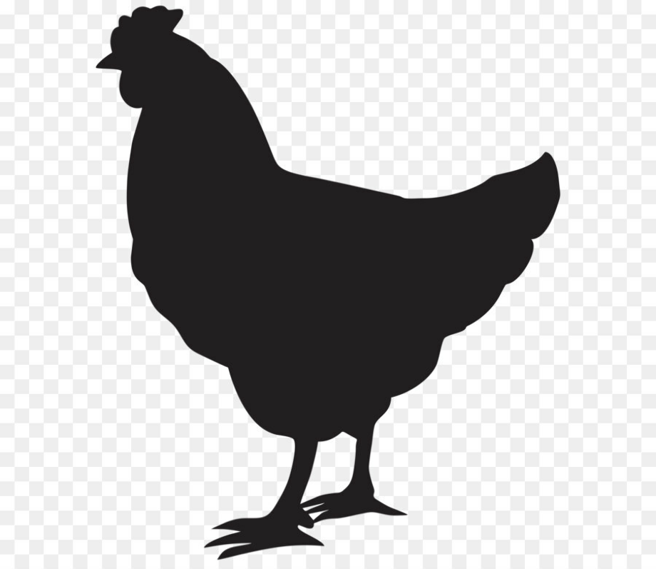 chicken clipart black and white silhouette