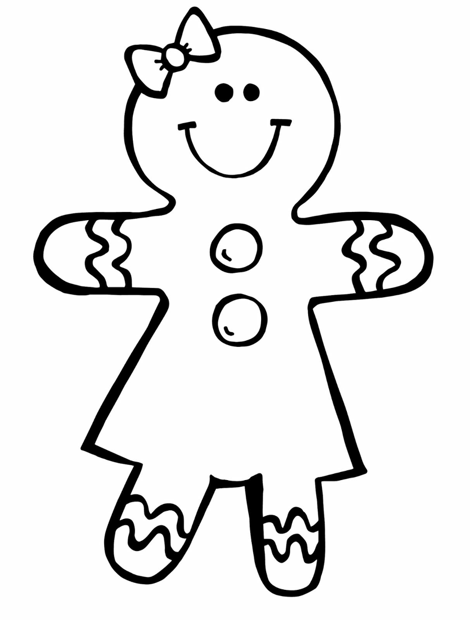 christmas clipart black and white gingerbread