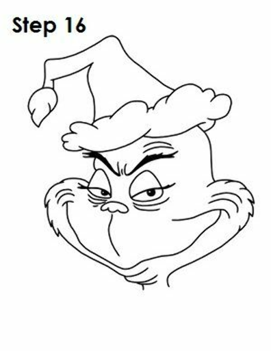 christmas clipart black and white grinch