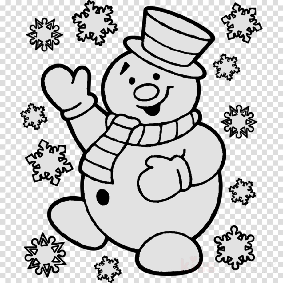 Download High Quality christmas clipart black and white snowman ...