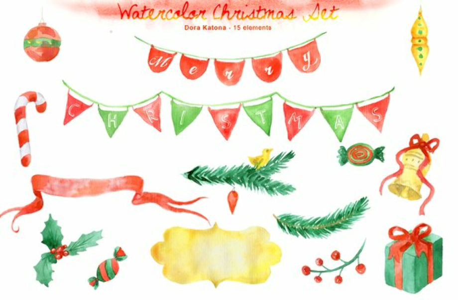 christmas clipart free watercolor