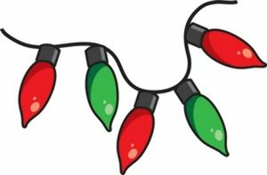 christmas lights clipart red green