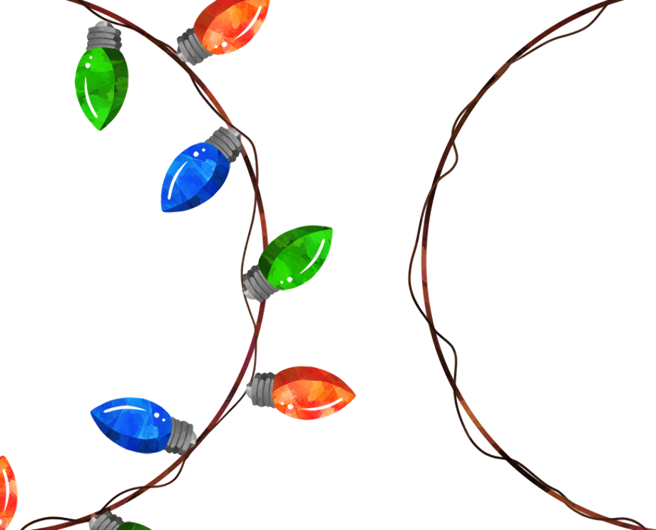 christmas lights clipart watercolor